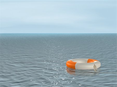 simsearch:400-04316574,k - The 3d lifebuoy ring, floating on waves Stock Photo - Budget Royalty-Free & Subscription, Code: 400-04022122