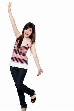 eyedear (artist) - excited teenange girl stretch out her hands happily Stock Photo - Budget Royalty-Free & Subscription, Code: 400-04022504