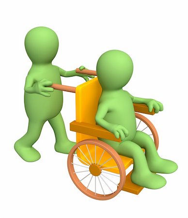 simsearch:400-05147195,k - 3d puppet, carrying the patient in an armchair. Objects over white Stock Photo - Budget Royalty-Free & Subscription, Code: 400-04022869