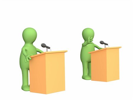 simsearch:400-07450015,k - The 3d people - puppets, participating political debate. Objects over white Photographie de stock - Aubaine LD & Abonnement, Code: 400-04022897