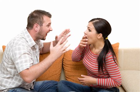 simsearch:400-05089878,k - angry couple sitting on sofa Stock Photo - Budget Royalty-Free & Subscription, Code: 400-04023480