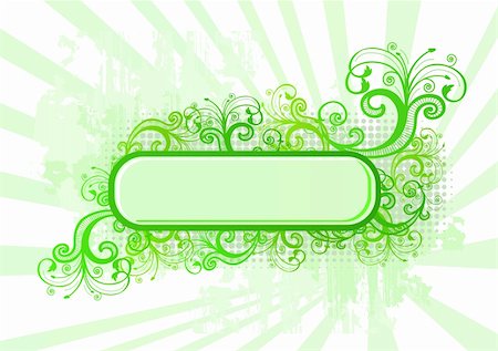 simsearch:400-04843790,k - Vector illustration of green frame with floral patterns Stock Photo - Budget Royalty-Free & Subscription, Code: 400-04023645