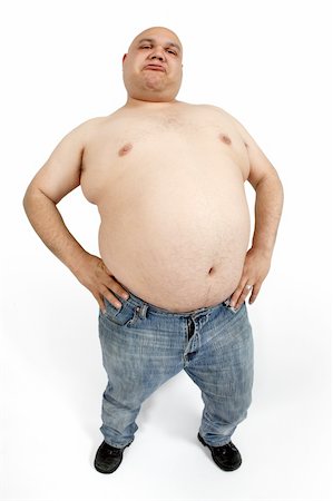 Overweight male - taken with fish-eye lens for exaggerated stomach. Stock Photo - Budget Royalty-Free & Subscription, Code: 400-04023718