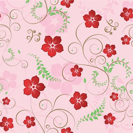 elegant swirl vector accents - Floral seamless background for yours design use. For easy making seamless pattern just drag all group into swatches bar, and use it for filling any contours. Stock Photo - Budget Royalty-Free & Subscription, Code: 400-04023777