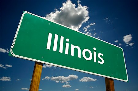 Illinois Road Sign with dramatic clouds and sky. Stock Photo - Budget Royalty-Free & Subscription, Code: 400-04023851