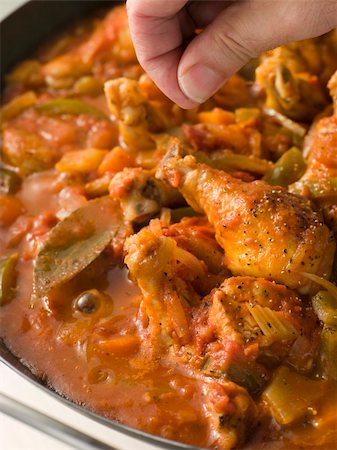 pan recipe ingredients - Creole Chicken Louisiana Style Cooking In a Pan Stock Photo - Budget Royalty-Free & Subscription, Code: 400-04034247