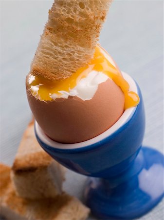 Toasted Soldier being Dipped into a Runny Yolk Stock Photo - Budget Royalty-Free & Subscription, Code: 400-04034520