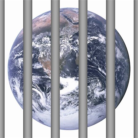 simsearch:696-03396834,k - Jailed earth isolated in white Stock Photo - Budget Royalty-Free & Subscription, Code: 400-04034549