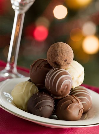 Plate of Chocolate Truffles Stock Photo - Budget Royalty-Free & Subscription, Code: 400-04034735