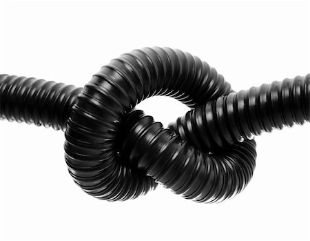 simsearch:400-07167932,k - Knot on a plastic hose on white background Foto de stock - Super Valor sin royalties y Suscripción, Código: 400-04034888