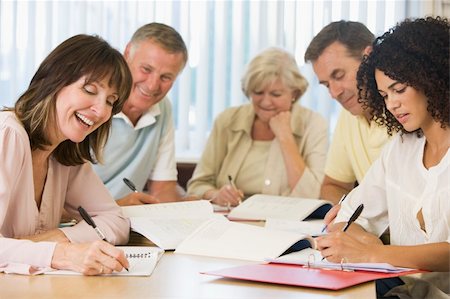 Adult students studying together Stock Photo - Budget Royalty-Free & Subscription, Code: 400-04035192