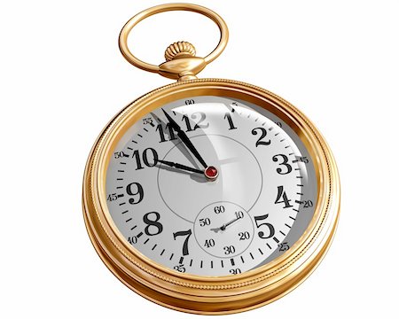 pocket watch - Isolated illustration of a gold pocket watch Stock Photo - Budget Royalty-Free & Subscription, Code: 400-04036206