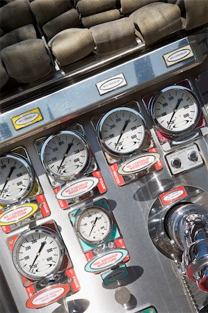 fire truck close - Gauges and dials on a fire engine Stock Photo - Budget Royalty-Free & Subscription, Code: 400-04036466