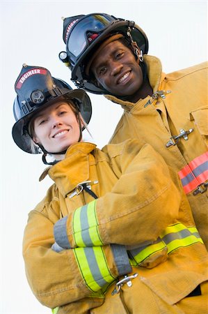 firewoman - Portrait of firefighters Foto de stock - Super Valor sin royalties y Suscripción, Código: 400-04036474