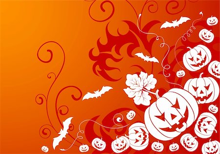 simsearch:400-06881290,k - Halloween background with bat and pumpkin, element for design, vector illustration Stockbilder - Microstock & Abonnement, Bildnummer: 400-04036491