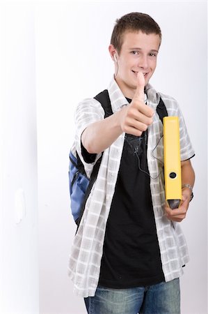 simsearch:400-04704759,k - happy schoolboy on white background Stock Photo - Budget Royalty-Free & Subscription, Code: 400-04037128