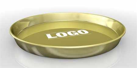 simsearch:400-05230474,k - gold tray service on white background Stock Photo - Budget Royalty-Free & Subscription, Code: 400-04037253