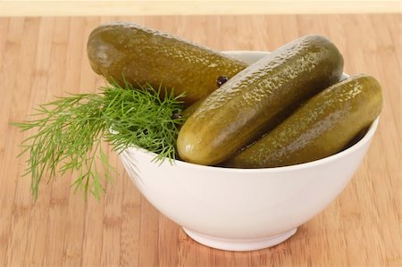pickling gherkin - Pickled cucumbers with dill in a bowl Stock Photo - Budget Royalty-Free & Subscription, Code: 400-04037264