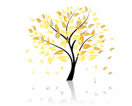 simsearch:400-06066227,k - Vector illustration of autumn tree with falling leaves Stock Photo - Budget Royalty-Free & Subscription, Code: 400-04037267