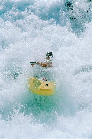 simsearch:400-04536316,k - Young man kayaking in rapids Foto de stock - Super Valor sin royalties y Suscripción, Código: 400-04037285