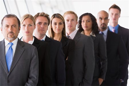 Group of office staff lined up facing camera Stock Photo - Budget Royalty-Free & Subscription, Code: 400-04037346