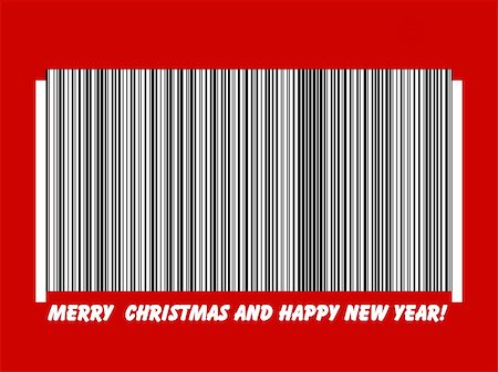 Merry Christmas and Happy New year written using Code 128 Barcode specification Stockbilder - Microstock & Abonnement, Bildnummer: 400-04037511