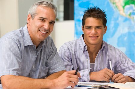 Classroom, High School, Student, Teacher, Hispanic, Smiling, Tee Stock Photo - Budget Royalty-Free & Subscription, Code: 400-04038000