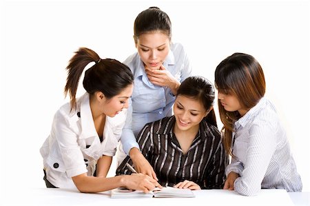 eyedear (artist) - group of asian multiracial businesswoman discussing a business deal Stock Photo - Budget Royalty-Free & Subscription, Code: 400-04038200