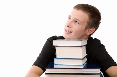 happy teenager learning at home Stock Photo - Budget Royalty-Free & Subscription, Code: 400-04038908