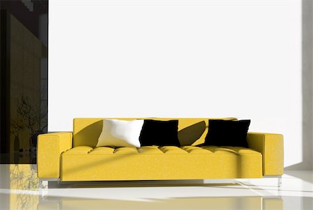 simsearch:400-03979104,k - Furniture in a modern interior 3d image Stockbilder - Microstock & Abonnement, Bildnummer: 400-04039207