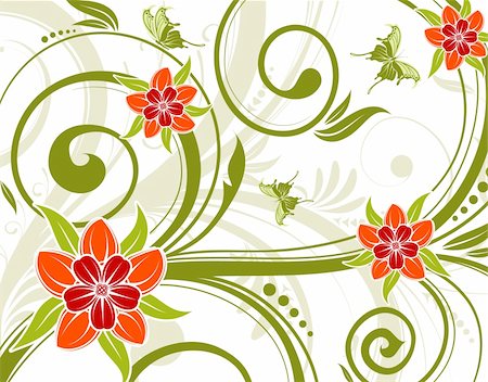 simsearch:400-04136291,k - Floral background with butterfly, element for design, vector illustration Foto de stock - Super Valor sin royalties y Suscripción, Código: 400-04039216