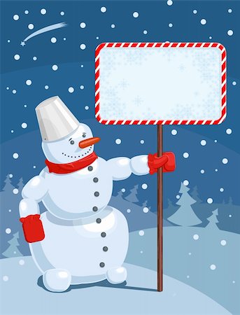 simsearch:400-04662476,k - Vector illustration of a Christmas greeting card with snowman Stock Photo - Budget Royalty-Free & Subscription, Code: 400-04039246