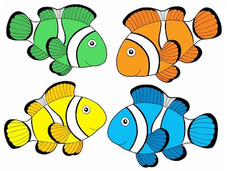 simsearch:400-04121044,k - Various color clownfishes 1 - vector illustration. Photographie de stock - Aubaine LD & Abonnement, Code: 400-04039421