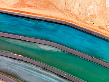 Aerial detail of tailing ponds for mineral waste in rural Utah, United States. Stock Photo - Budget Royalty-Free & Subscription, Code: 400-04039523