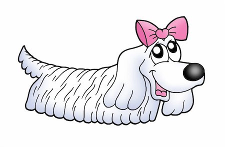 simsearch:400-04628759,k - Small dog with ribbon - color illustration. Stock Photo - Budget Royalty-Free & Subscription, Code: 400-04030121