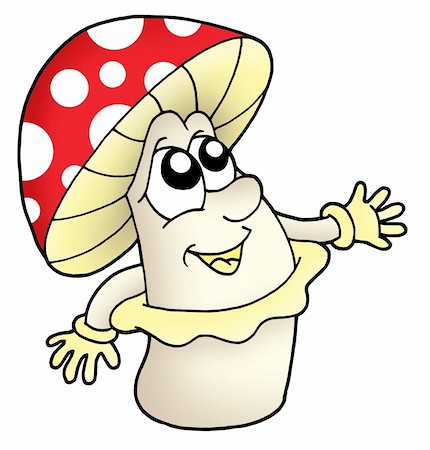 face sponge - Yellow toadstool with red dotted cylinder - color illustration. Stock Photo - Budget Royalty-Free & Subscription, Code: 400-04030137