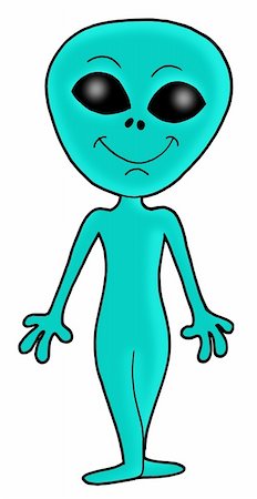 simsearch:400-06091348,k - Cute alien on white background - color illustration. Photographie de stock - Aubaine LD & Abonnement, Code: 400-04030445