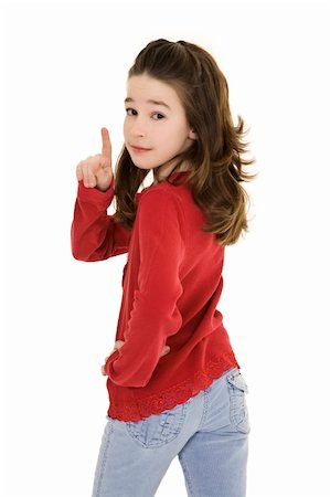 preteens fingering - Caucasian preteen using her finger to display some attitude Stock Photo - Budget Royalty-Free & Subscription, Code: 400-04030487