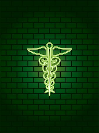Neon medical sign against brick wall Stockbilder - Microstock & Abonnement, Bildnummer: 400-04030764