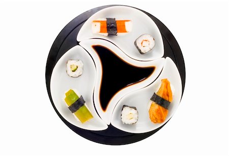 simsearch:400-06063702,k - a plate with different kinds of sushi Stock Photo - Budget Royalty-Free & Subscription, Code: 400-04031010