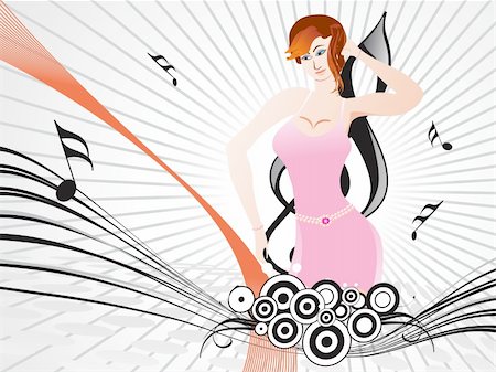 simsearch:400-04133171,k - beautifull female silhouette dancing on music background_9, wallpaper Stock Photo - Budget Royalty-Free & Subscription, Code: 400-04031060