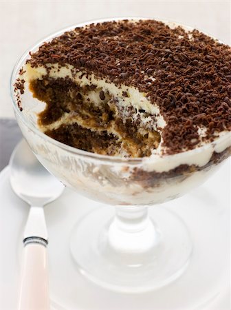 sponge puddings - Individual bowl of Tiramisu with a spoon out Stock Photo - Budget Royalty-Free & Subscription, Code: 400-04031485