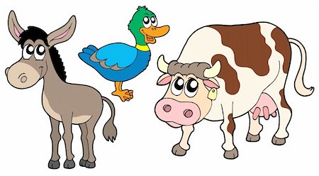 simsearch:400-04235699,k - Farm animals collection 3 - vector illustration. Foto de stock - Royalty-Free Super Valor e Assinatura, Número: 400-04032064