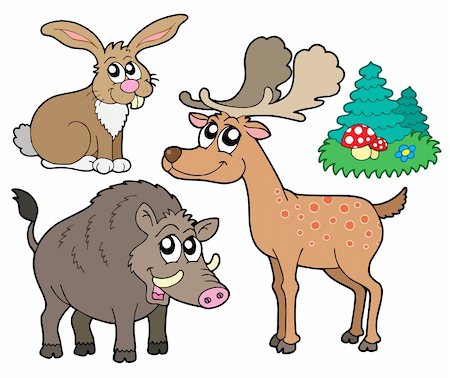 simsearch:400-07918929,k - Forest animals collection 1 - vector illustration. Stockbilder - Microstock & Abonnement, Bildnummer: 400-04032065
