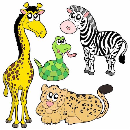 simsearch:400-07223723,k - Zoo animals collection 2 - vector illustration. Stock Photo - Budget Royalty-Free & Subscription, Code: 400-04032068