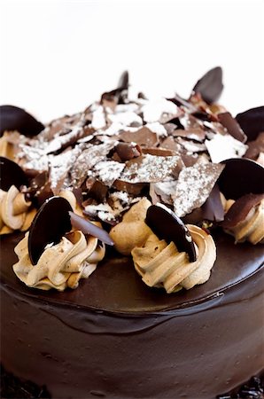 simsearch:400-05695717,k - Round chocolate cake with frosting close up Stock Photo - Budget Royalty-Free & Subscription, Code: 400-04032202