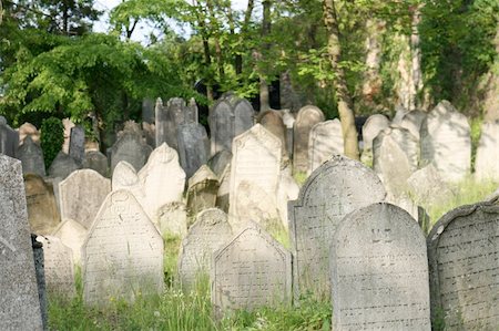 funerary - old jewish burial place in the czech repulic Stock Photo - Budget Royalty-Free & Subscription, Code: 400-04032243