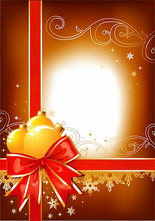 simsearch:400-04233255,k - Christmas decoration / bow and balls / vector/ with copy space Foto de stock - Super Valor sin royalties y Suscripción, Código: 400-04032286
