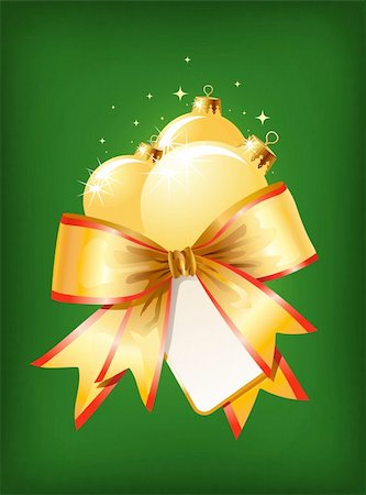 simsearch:400-08413509,k - Christmas decoration / bow and balls / vector/ with copy space for your text Foto de stock - Super Valor sin royalties y Suscripción, Código: 400-04032288