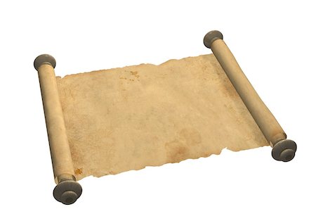 simsearch:400-04999892,k - Scroll of old parchment. Object over white Stock Photo - Budget Royalty-Free & Subscription, Code: 400-04032343